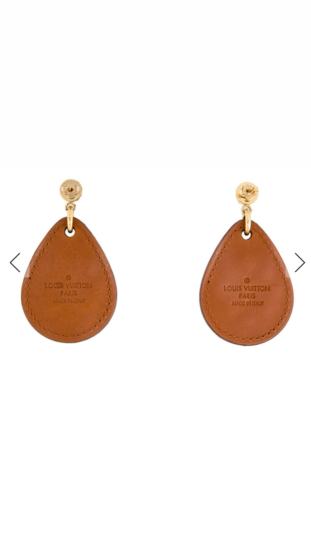 Louis Vuitton leather studded drop earrings