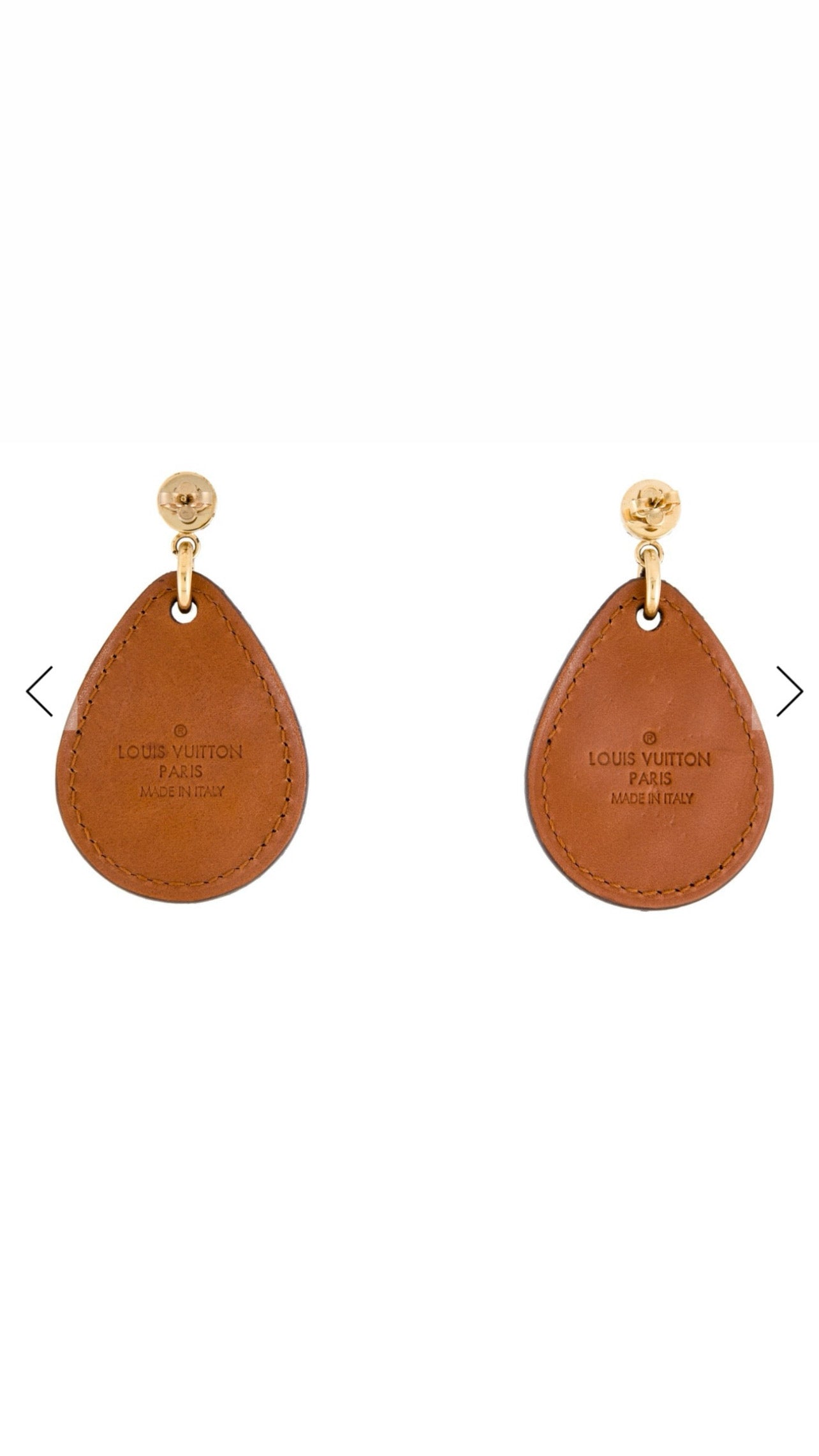 Louis Vuitton leather studded drop earrings