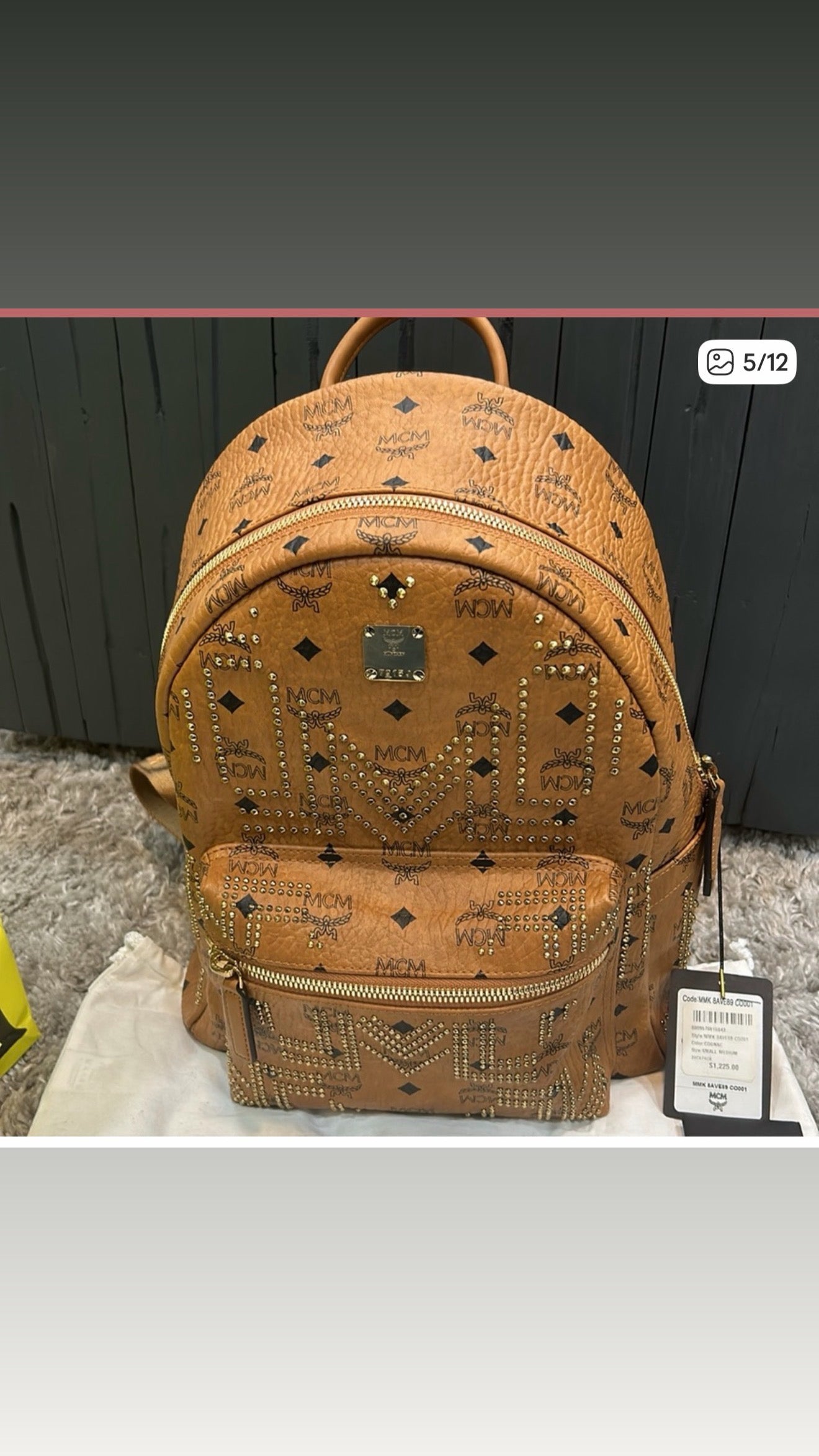 Mcm studded backpack brand new w/tags