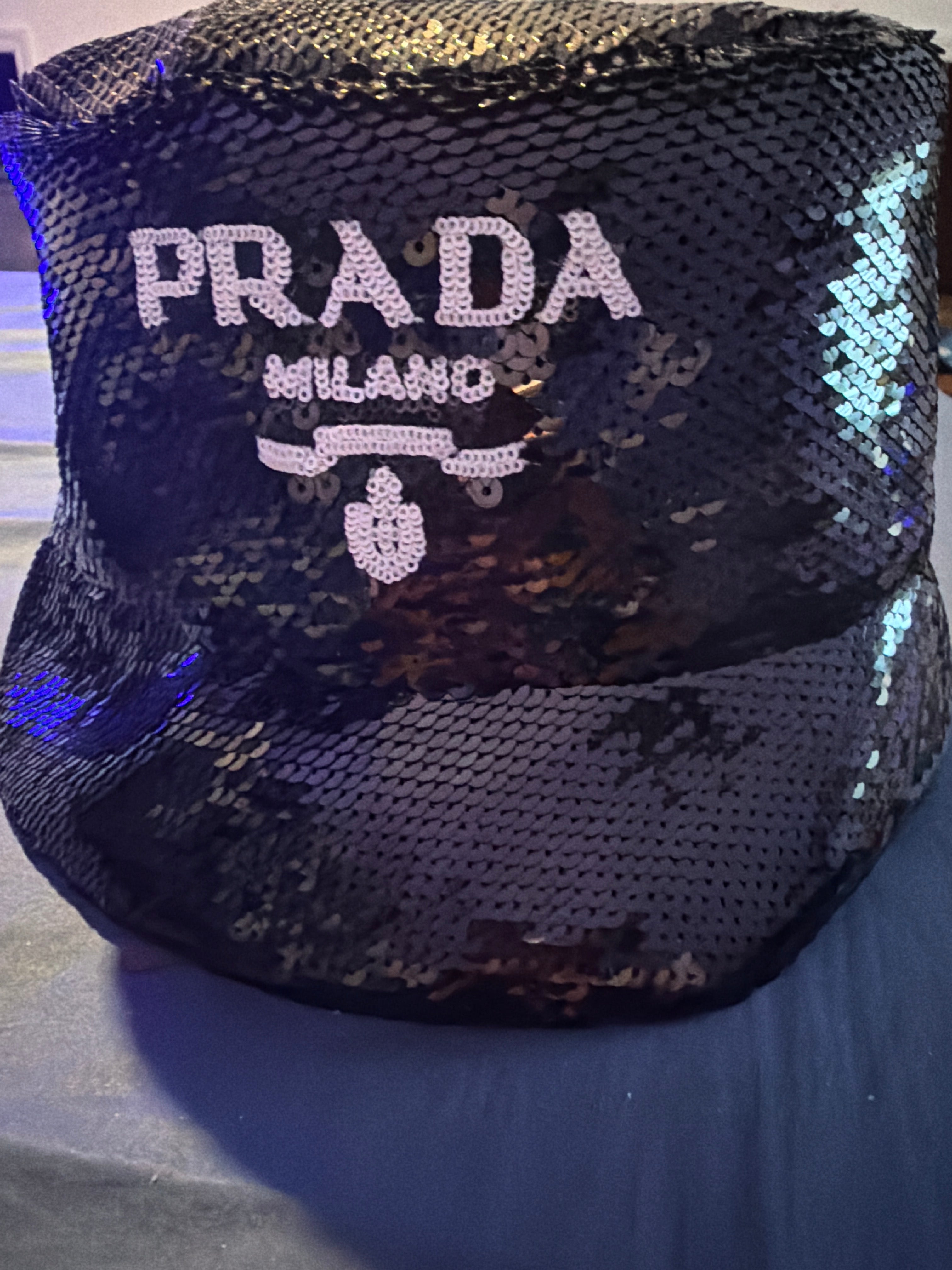 Prada sequin bucket hat new with tags