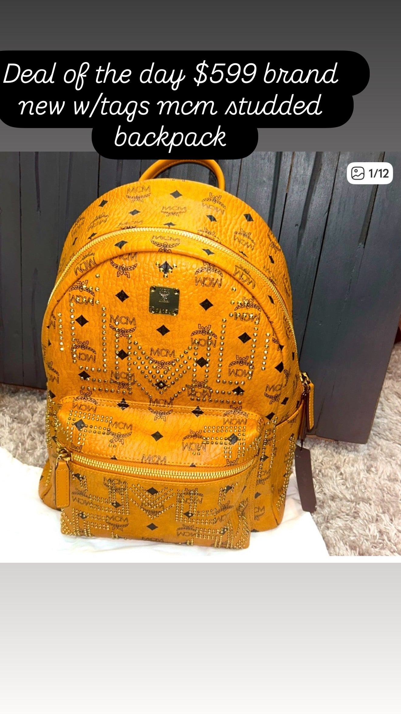 Mcm studded backpack brand new w/tags