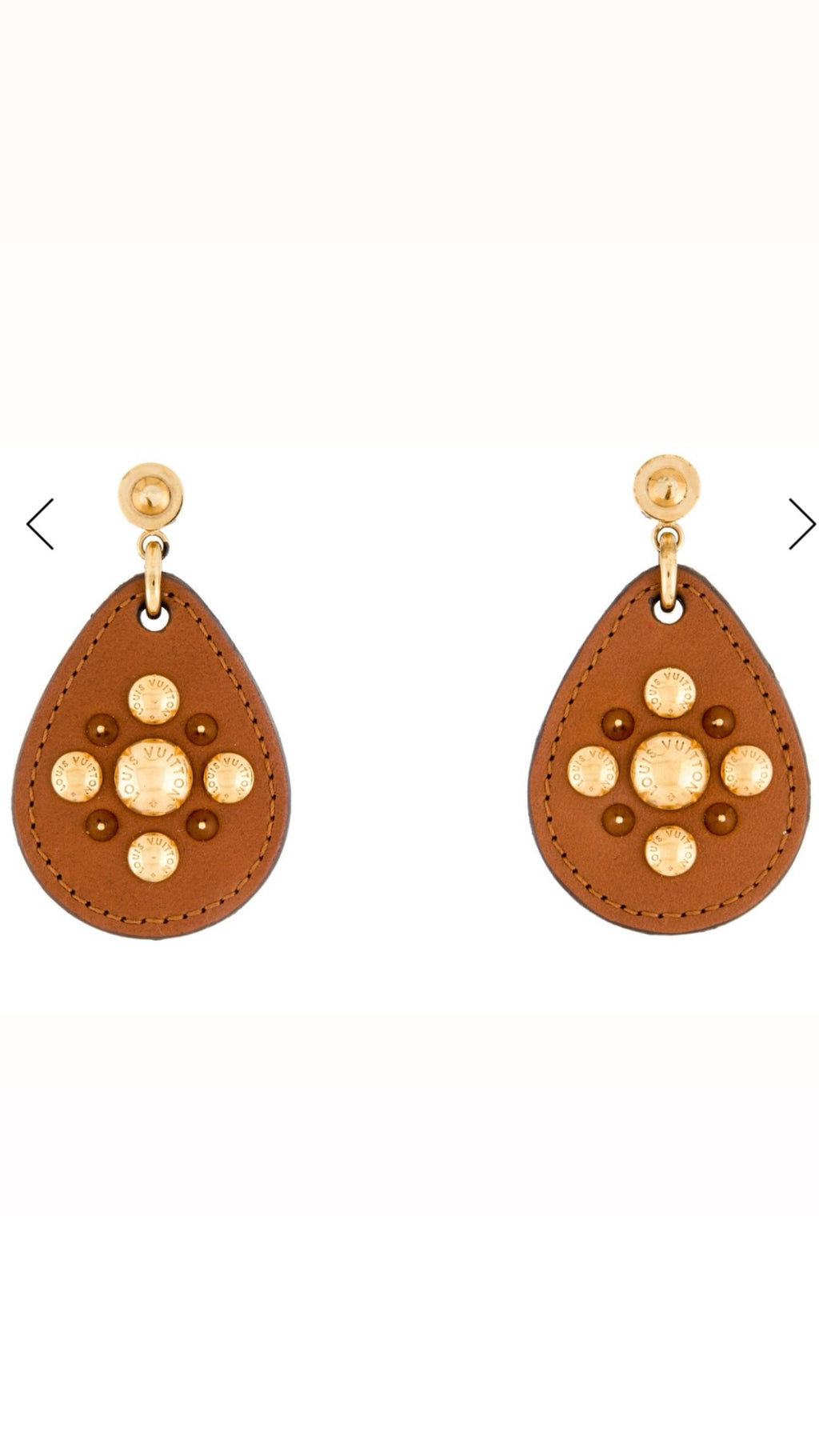 Louis Vuitton leather studded drop earrings